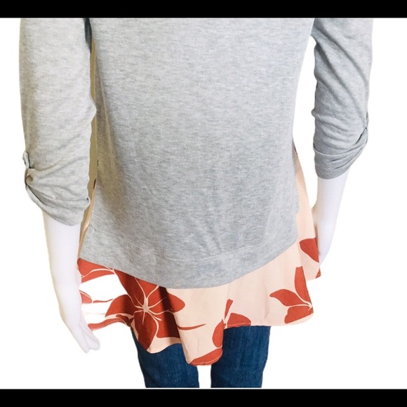 LITTLE YELLOW BUTTON (Anthropologie) Floral Tiered Twofer Long Sleeve Top Small - Picture 8 of 13